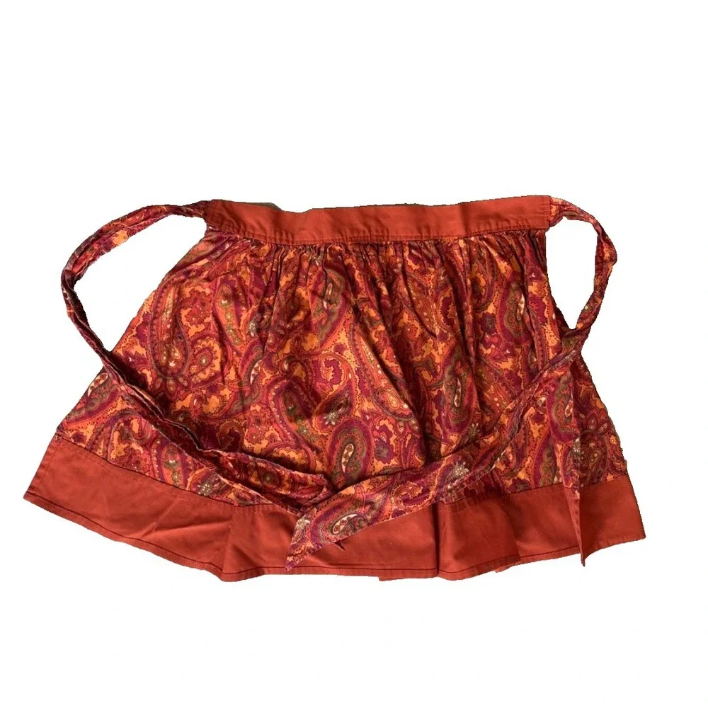 Vintage VHY Hawaiian Textiles Paisley 1960's Half Apron Rare, Darling!